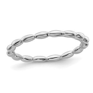 Sterling Silver Stackable Bead Ring Band